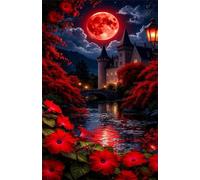 520 Piece Jigsaw Puzzle for Adults Moon Castle Flowers - Fun Challenges & Brainteasing Adult Jigsaws - Puzzle Games 520 Piece