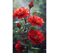 520 Piece Jigsaw Puzzle for Adults Red Flowers - Fun Challenges & Brainteasing Adult Jigsaws - Puzzle Games 520 Piece
