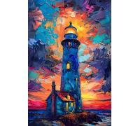 520 Piece Jigsaw Puzzle for Adults Watercolor Lighthouse - Fun Challenges & Brainteasing Adult Jigsaws - Puzzle Games 520 Piece