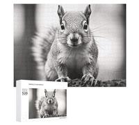 520 Piece Jigsaw Puzzle - Light Gray Squirrel Picture Puzzles for Adults Challenging Puzzle Personalized Wooden Puzzle Photo Puzzle Gifts 20.5" X 15"