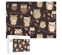 520 Piece Jigsaw Puzzles for Adults Cool Cute Brown Cartoon Owls Puzzles Large Puzzles Game Decompression Leisure Entertainment Wood Puzzle Relaxation Sensory Toys Room Decor for Women Men