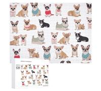 520 Piece Jigsaw Puzzles for Adults Cool Cute Chihuahua Pug Pattern Puzzles Large Puzzles Game Decompression Leisure Entertainment Wood Puzzle Relaxation Sensory Toys Room Decor for Women Men