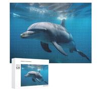 520 Piece Jigsaw Puzzles for Adults Cool Dolphins in The Puzzles Large Puzzles Game Decompression Leisure Entertainment Wood Puzzle Relaxation Sensory Toys Room Decor for Women Men