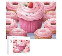 520 Piece Jigsaw Puzzles for Adults Cool Donut and Cupcake Puzzles Large Puzzles Game Decompression Leisure Entertainment Wood Puzzle Relaxation Sensory Toys Room Decor for Women Men