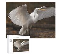 520 Piece Jigsaw Puzzles for Adults Cool Egret Spreads Its Wings Puzzles Large Puzzles Game Decompression Leisure Entertainment Wood Puzzle Relaxation Sensory Toys Room Decor for Women Men