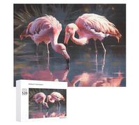 520 Piece Jigsaw Puzzles for Adults Cool Flamingo is Drinking Water Puzzles Large Puzzles Game Decompression Leisure Entertainment Wood Puzzle Relaxation Sensory Toys Room Decor for Women Men