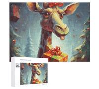 520 Piece Jigsaw Puzzles for Adults Cool Giraffe Receiving A Gift Puzzles Large Puzzles Game Decompression Leisure Entertainment Wood Puzzle Relaxation Sensory Toys Room Decor for Women Men