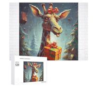 520 Piece Jigsaw Puzzles for Adults Cool Giraffe Receiving A Gift Puzzles Large Puzzles Game Decompression Leisure Entertainment Wood Puzzle Relaxation Sensory Toys Room Decor for Women Men