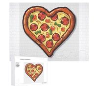 520 Piece Jigsaw Puzzles for Adults Cool I Love Pizza Heart Puzzles Large Puzzles Game Decompression Leisure Entertainment Wood Puzzle Relaxation Sensory Toys Room Decor for Women Men