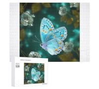 520 Piece Jigsaw Puzzles for Adults Cool Light Blue Butterfly Puzzles Large Puzzles Game Decompression Leisure Entertainment Wood Puzzle Relaxation Sensory Toys Room Decor for Women Men