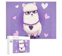 520 Piece Jigsaw Puzzles for Adults Cool Love Alpaca Purple Puzzles Large Puzzles Game Decompression Leisure Entertainment Wood Puzzle Relaxation Sensory Toys Room Decor for Women Men