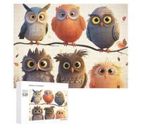 520 Piece Jigsaw Puzzles for Adults Cool Owls Birds Puzzles Large Puzzles Game Decompression Leisure Entertainment Wood Puzzle Relaxation Sensory Toys Room Decor for Women Men