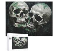 520 Piece Jigsaw Puzzles for Adults Cool Showing Two Skulls Puzzles Large Puzzles Game Decompression Leisure Entertainment Wood Puzzle Relaxation Sensory Toys Room Decor for Women Men