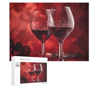 520 Piece Jigsaw Puzzles for Adults Cool Two Glasses of Wine Puzzles Large Puzzles Game Decompression Leisure Entertainment Wood Puzzle Relaxation Sensory Toys Room Decor for Women Men
