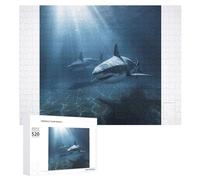 520 Piece Jigsaw Puzzles for Adults Cool Two Sharks in The Puzzles Large Puzzles Game Decompression Leisure Entertainment Wood Puzzle Relaxation Sensory Toys Room Decor for Women Men