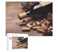 520 Piece Jigsaw Puzzles for Adults Cool Wine Bottle Corks Grapes Puzzles Large Puzzles Game Decompression Leisure Entertainment Wood Puzzle Relaxation Sensory Toys Room Decor for Women Men