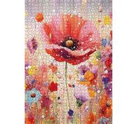 520 Piece Jigsaw Puzzles for Adults Pink Poppies Puzzle Fun Challenges Perfect for Relaxation Letter Printed on Back Interlock Perfectly No Dust for Men Women Elders Seniors 20.5 x 15 inch