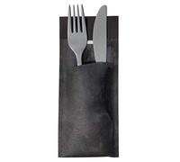 520 Pieces Cutlery Pouches with Napkin, Paper, black