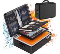 5200°F Fireproof Document Box Upgraded 8 Layers Storage Box Fireproof＆Waterproof File Organizer with Lock,Portable Home Travel Safe Storage Bag for Important A4 Documents,Passport,Cards