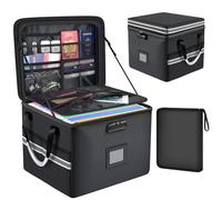 5200°F Upgraded Fireproof Document Box & Fireproof Expanding File Folder, 2 Layer File Cabinet Organizer with Lock,Collapsible Water Resistant Storage for Hanging Letter/Legal Folder Home Office-60L