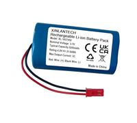 5200mAh 3.7v Rechargeable Li-ion Battery with 2P JST Red Plug, DIY Batteries 18650 1S2P Battery Pack Support 5C Continuous Discharge Outdoor High-Temperature Batteries