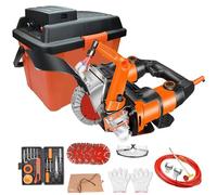 5200w Electric Wall Chaser with Water Box and 5 Saw Blades,45mm Depth 72mm Width Concrete Grooving