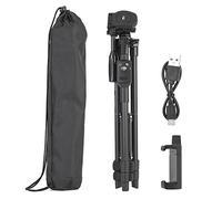 5208 Extendable Handheld Selfie Stick Tripod, Wireless Remote Control for Phone Camera, Adjustable Height 43-125cm, Aluminum Alloy Selfie Stick with Bluetooth Remote, Com