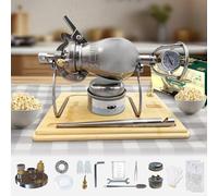 520ML Chinese Popcorn Maker, Chinese Popcorn Cannon Machine, High Pressure Popcorn Popper, Stainless Steel Hand Popcorn Machine for Family Gathering Party Fun with 2 Bags