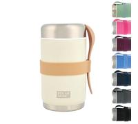 520ml Insulated Food Flasks For Hot Food - Double-Wall Stainless Steel Hot Food Flask With Spoon - Thermal Lunch Box keeps Meals Drinks Hot or Cold for 6 Hours - Leakproof Soup Containers (Cream)