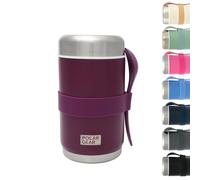 520ml Insulated Food Flasks For Hot Food - Double-Wall Stainless Steel Hot Food Flask With Spoon - Thermal Lunch Box keeps Meals Drinks Hot or Cold for 6 Hours - Leakproof Soup Containers (Grape)