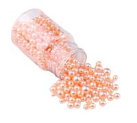 520pcs 3-8mm Pearl Beads for Craft Orange Round Looes Beads for,Bracelets,Necklaces Decoration Making