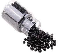520pcs ABS Black Round Pearl Beads for Bracelet Making,3-8mm Mix Size Pearl Loose Beads Bulk for DIY Jewlery Making,Beading Crafting