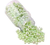 520pcs ABS Light Green Round Pearl Beads for Bracelet Making,3-8mm Mix Size Pearl Loose Beads Bulk for DIY Jewlery Making,Beading Crafting