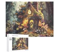 520PCS Jigsaw Puzzle for Adults Personalized Picture Puzzle A Small Fairy Tale House Customized Wooden Puzzles for Family, Birthday, Wedding, Game Nights Gifts Animal Puzzles 20.5x15 Inches