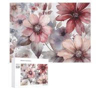 520PCS Jigsaw Puzzle for Adults Personalized Picture Puzzle Abstract Colorful Flowers Customized Wooden Puzzles for Family, Birthday, Wedding, Game Nights Gifts Animal Puzzles 20.5x15 Inches