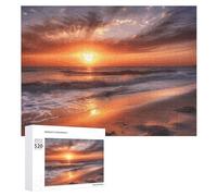 520PCS Jigsaw Puzzle for Adults Personalized Picture Puzzle Beach Sunrise Customized Wooden Puzzles for Family, Birthday, Wedding, Game Nights Gifts Animal Puzzles 20.5x15 Inches