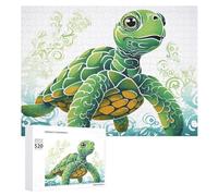 520PCS Jigsaw Puzzle for Adults Personalized Picture Puzzle Cartoon Turtle Pattern Customized Wooden Puzzles for Family, Birthday, Wedding, Game Nights Gifts Animal Puzzles 20.5x15 Inches