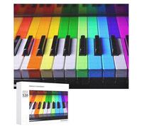 520PCS Jigsaw Puzzle for Adults Personalized Picture Puzzle Colorful Piano Music Rainbow Customized Wooden Puzzles for Family, Birthday, Wedding, Game Nights Gifts Animal Puzzles 20.5x15 Inches