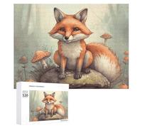 520PCS Jigsaw Puzzle for Adults Personalized Picture Puzzle Fox in The Woods Customized Wooden Puzzles for Family, Birthday, Wedding, Game Nights Gifts Animal Puzzles 20.5x15 Inches