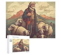 520PCS Jigsaw Puzzle for Adults Personalized Picture Puzzle Man Leads The Sheep Customized Wooden Puzzles for Family, Birthday, Wedding, Game Nights Gifts Animal Puzzles 20.5x15 Inches