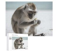 520PCS Jigsaw Puzzle for Adults Personalized Picture Puzzle Monkey on The Ground Customized Wooden Puzzles for Family, Birthday, Wedding, Game Nights Gifts Animal Puzzles 20.5x15 Inches