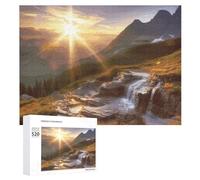 520PCS Jigsaw Puzzle for Adults Personalized Picture Puzzle Mountain Sunrise Landscape Customized Wooden Puzzles for Family, Birthday, Wedding, Game Nights Gifts Animal Puzzles 20.5x15 Inches