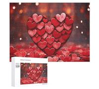 520PCS Jigsaw Puzzle for Adults Personalized Picture Puzzle Red Hearts Love Customized Wooden Puzzles for Family, Birthday, Wedding, Game Nights Gifts Animal Puzzles 20.5x15 Inches