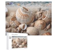 520PCS Jigsaw Puzzle for Adults Personalized Picture Puzzle Seashells by The Seashore Customized Wooden Puzzles for Family, Birthday, Wedding, Game Nights Gifts Animal Puzzles 20.5x15 Inches
