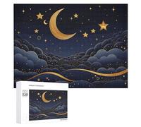 520PCS Jigsaw Puzzle for Adults Personalized Picture Puzzle There are Stars and Moon on It Customized Wooden Puzzles for Family, Birthday, Wedding, Game Nights Gifts Animal Puzzles 20.5x15 Inches