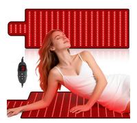 520pcs Led Red Light Therapy Mat for Full Body, High-Density LEDs Infrared Light with 5 Intensity Levels, 9 Auto-Shutoff Timer Settings, Handheld Controller