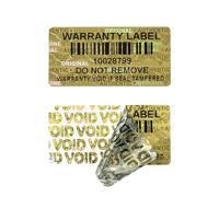 520pcs Tamper Evident Proof Stickers with Barcode Hologram Security Labels Genuine Warranty Seal with Unique Serial Number(1.2 X 0.6 Inch Gold)