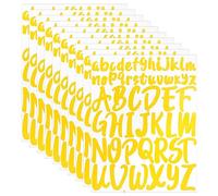 520pcs Vinyl Alphabet Stickers, 10 Sheets 1inch 2inch Capital Letter Stickers Practical Self Adhesive Letters Stickers for Crafts Outdoor Signs Poster Mailbox Windows Car (Yellow)
