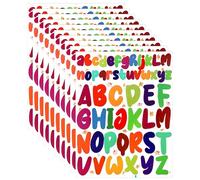 520pcs Vinyl Alphabet Stickers Large, 10 Sheets 1in 2in Lowercase & Capital Waterproof Big Letter Stickers Self Adhesive for Kids Crafts Outdoor Signs Poster Mailbox Windows Car (Colorful)