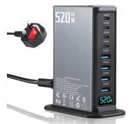 520W USB C Charger Multiple,8 ports C Charging Station with 4 USB C and A, Quick Charger Compatible with MacBook, HP, iPad, iPhone, Sumsung Galaxy and More Laptops